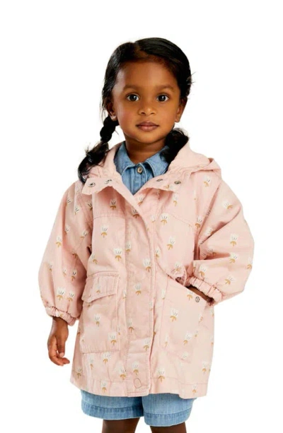 Next Kids' Floral Water Resistant Hooded Jacket In Pink