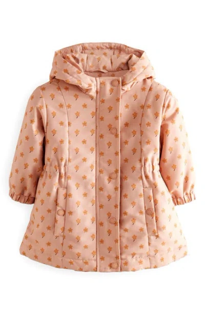 Next Kids' Floral Water Resistant Hooded Jacket In Pink