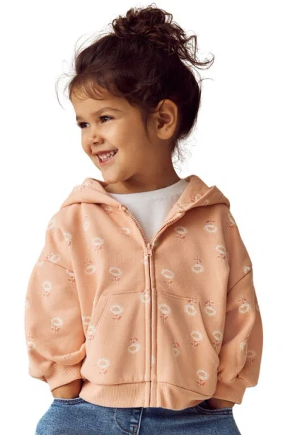 Next Kids' Floral Zip-up Hoodie In Pink