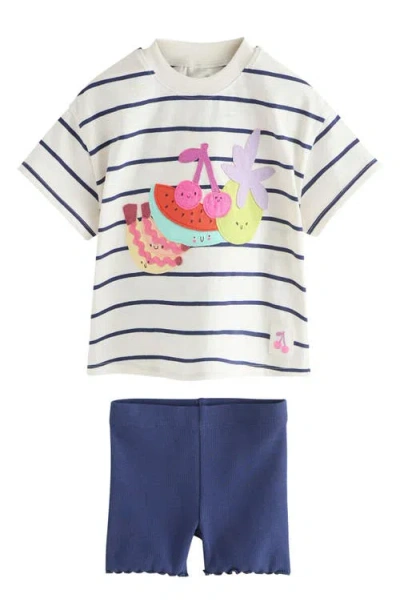 Next Babies'  Kids' Fruit Appliqué T-shirt & Cycle Shorts Set In Multi