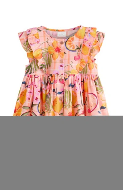 Next Kids' Fruit Print Cotton Frill Dress In Multi