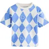 Next Kids' Geometric Smiley Face Print T-shirt In Blue