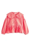 Next Kids' Gingham Cotton Button-up Shirt In Red