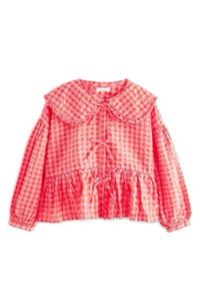 Next Kids' Gingham Cotton Button-up Shirt In Red