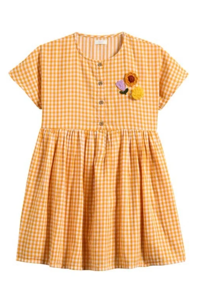 Next Babies'  Kids' Gingham Cotton Dress In Yellow