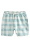 Next Kids' Gingham Cotton Jersey Drawstring Shorts In White