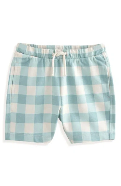 Next Kids' Gingham Cotton Jersey Drawstring Shorts In White