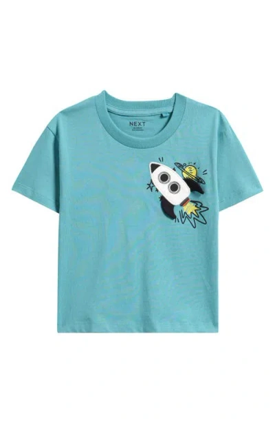 Next Babies'  Kids' Graphic Rocket T-shirt In Blue