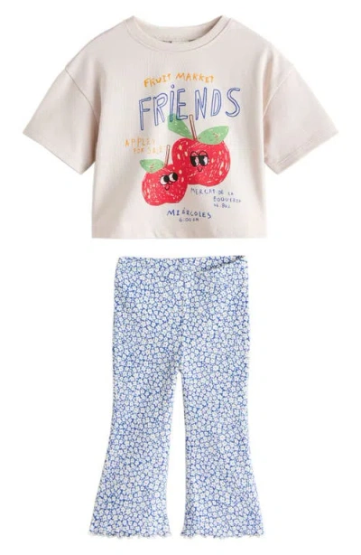 Next Babies'  Kids' Graphic T-shirt & Flare Leggings Set In Neutral