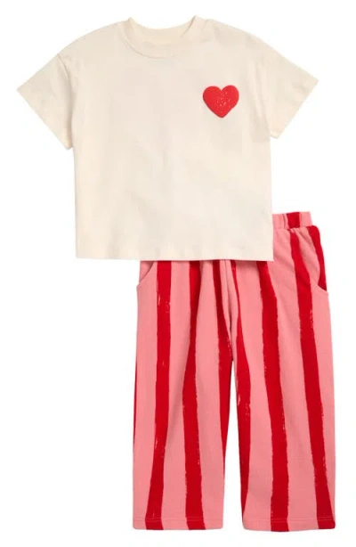 Next Kids' Graphic T-shirt & Stripe Pants Set In Red