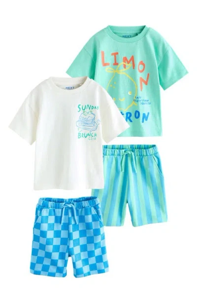 Next Babies'  Kids' Graphic T-shirts & Shorts 4-pack In Multi