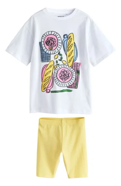 Next Kids' Graphic T-shirt & Shorts Set In White