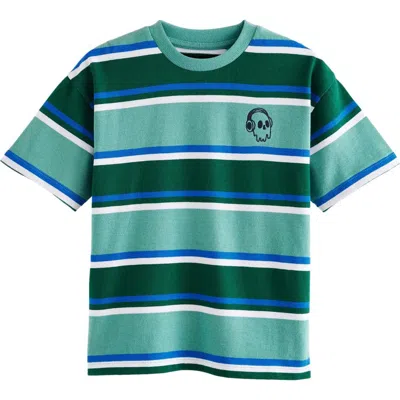Next Kids' Green Stripe Cotton T-shirt