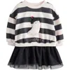 Next Kids' Halloween Appliqué Mixed Media Sweatshirt Dress In Blue