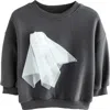 Next Kids' Halloween Ghost Appliqué Sweatshirt In Black