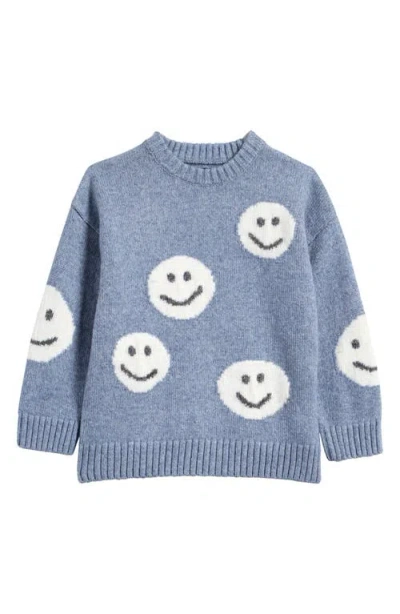 Next Kids' Happy Face Crewneck Sweater In Blue