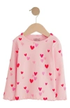 Next Kids' Heart Graphic Ribbed T-shirt In Pink