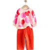 Next Kids' Heart Print Sweatshirt & Sweatpants Set In Multi