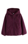 Next Kids' High Pile Fleece Jacket In Purple