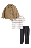 Next Kids' Jersey Jacket, Stripe T-shirt & Jogger Set In Multi