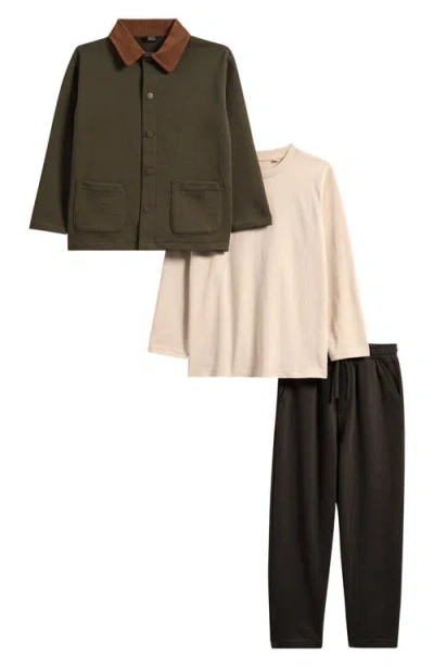 Next Kids' Jersey Jacket, T-shirt & Joggers Set In Green