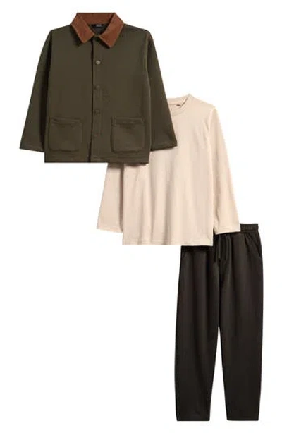 Next Kids' Jersey Jacket, T-shirt & Joggers Set In Green