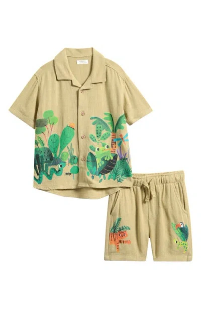 Next Babies'  Kids' Jungle Camp Shirt & Shorts Set In Multi