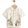 Next Kids' Jungle Embroidered Button-up Shirt In White