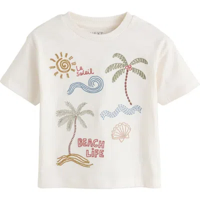 Next Kids' Le Soleil Embroidered T-shirt In Neutral
