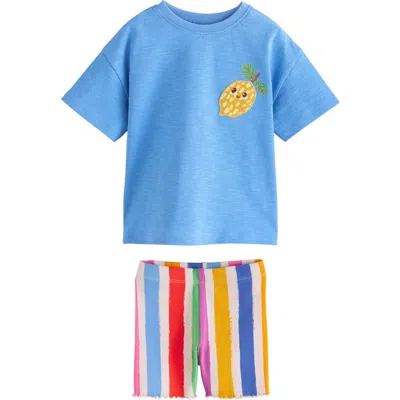 Next Babies'  Kids' Lemon Appliqué Tee & Shorts Set In Blue