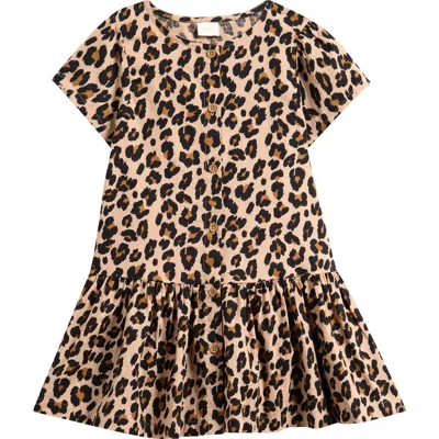 Next Kids' Leopard Print Cotton Dress In Animal Print
