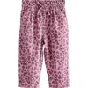 Next Kids' Leopard Print Drawstring Jeans In Pink