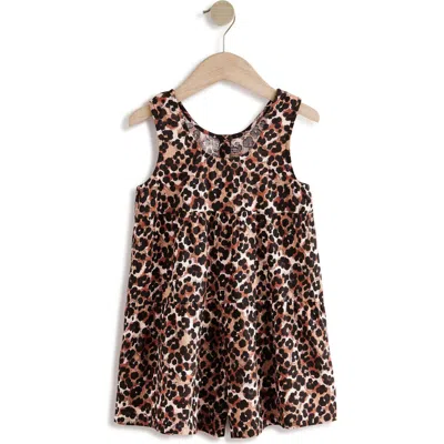 Next Kids' Leopard Print Tiered Shift Dress In Black