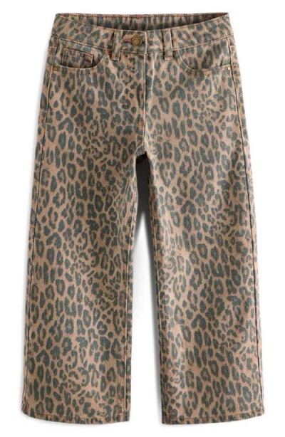 Next Kids' Leopard Print Wide Leg Jeans