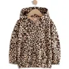 Next Kids' Leopard Print Zip-up Hoodie In Burgundy