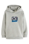 Next Kids' Level Up Gamer Embroidered Cotton Blend Hoodie In Gray