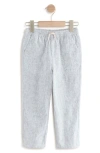 Next Kids' Linen & Cotton Drawstring Pants In Grey