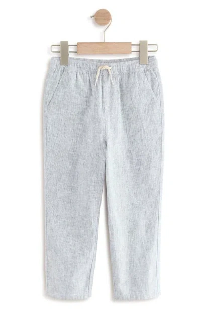 Next Kids' Linen & Cotton Drawstring Pants In Grey