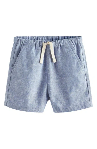 Next Kids' Linen Blend Shorts In Blue