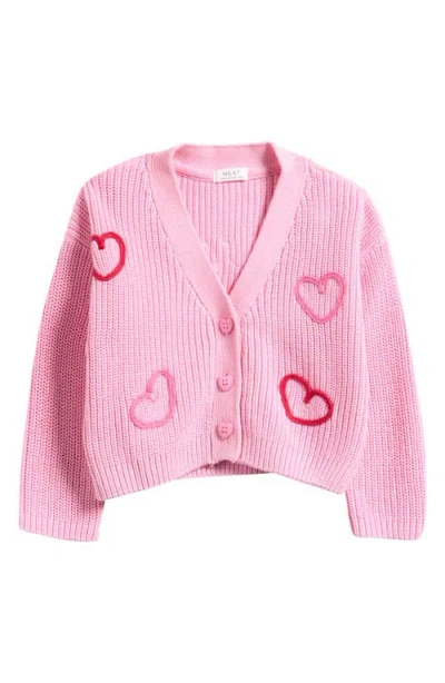 Next Babies'  Kids' Lovebug Embroiderd Cotton Cardigan In Pink