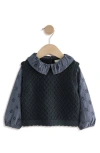 Next Kids' Mixed Media Cotton Layered Look Sweater Vest In Black