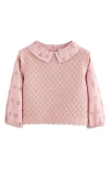 Next Kids' Mixed Media Cotton Sweater Vest In Pink