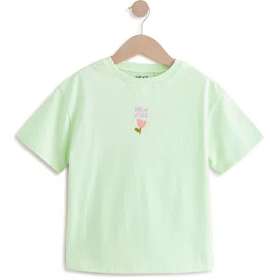 Next Kids' New Vibe Floral Cotton Graphic T-shirt In Green