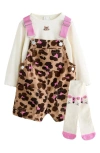 Next Kids' Overalls, Top & Tights Set In Multi