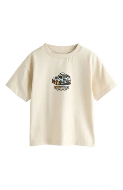 Next Kids' Oversize Racing Car Cotton Graphic T-shirt In Neutral