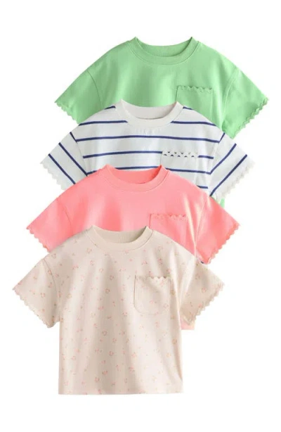 Next Kids' Pack Of 4 Assorted Cotton Pocket T-shirts In Multi