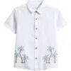 Next Kids' Palm Embroidered Linen & Cotton Button-up Shirt