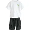 Next Kids' Palm Graphic T-shirt & Drawstring Cargo Shorts Set