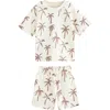 Next Kids' Palm Tree Print T-shirt & Drawstring Shorts Set In Neutral