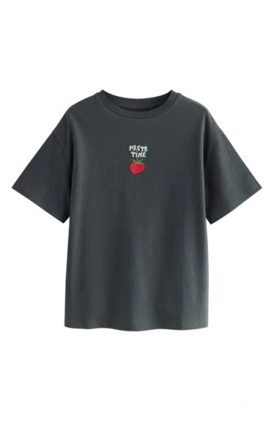 Next Kids' Pasta Time Cotton Graphic T-shirt In Gray
